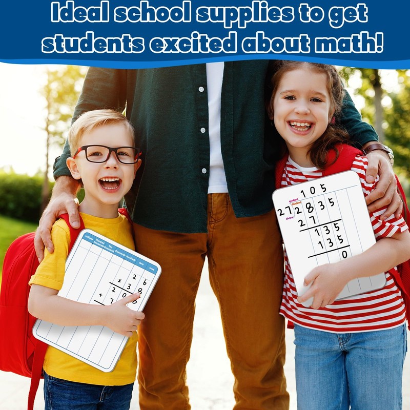 24 Pack Dry Erase Long Division Whiteboard for Kids Teaching