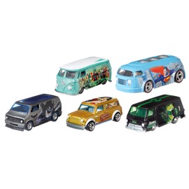 Hot Wheels Limited Edition Premium 1:64 Scale 5-Car Box Set Features DC Artist Alex Ross Illustrations for Collectors and kids 3 years and older