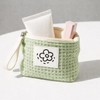 Floral Pattern Pouch, Waffle with Zipper, Cosmetics, Toiletries, Travel, Business