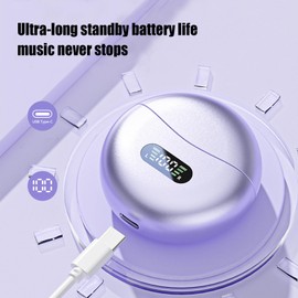 Bone Conduction Earbuds,Wireless Bone Conduction Headphones | Comfortable Noise Cancelling Headset Led Display Waterproof for Working Sports Outside Sleep Workout Gym