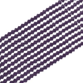 PATIKIL 20 Strands 4mm Bicone Crystal Glass Beads, 1680 Pcs Rondelle Faceted Crystal Beads Charms Bulk for Jewelry Making Earrings Bracelets DIY Craft, Violet Blue