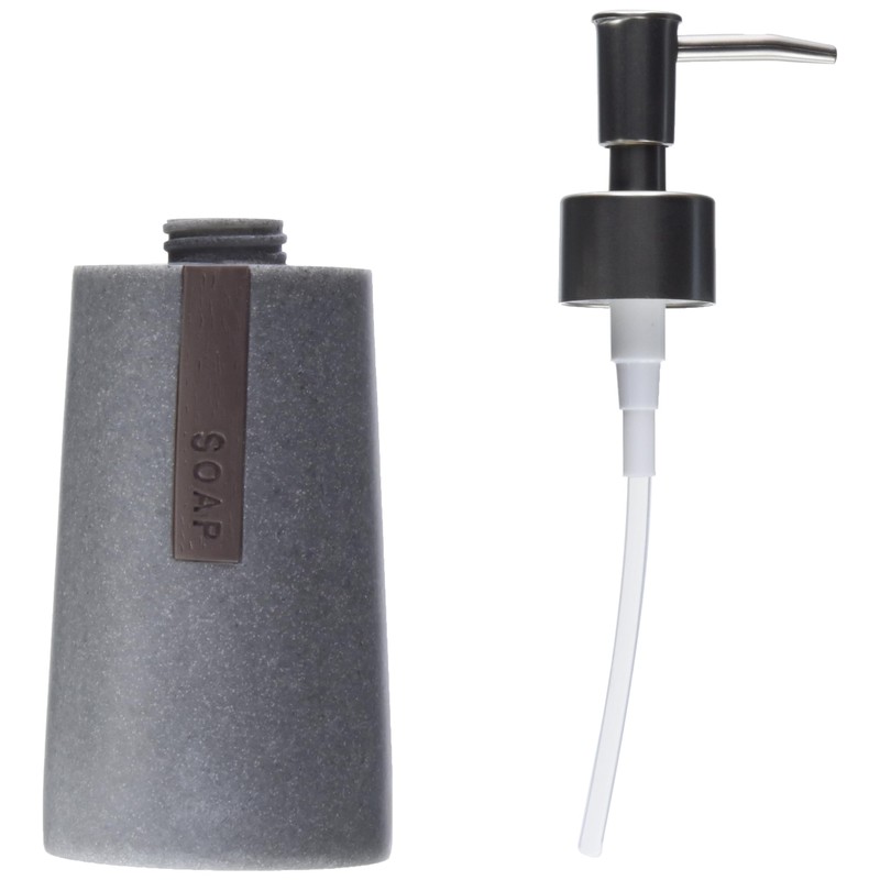 Sealskin Pierra Soap Dispenser, Polyresin, Grey, 7.4 x 18.5 x