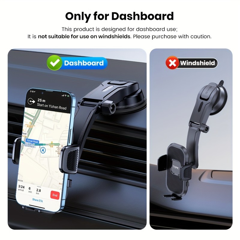 TOPK D38-C Car Phone Holder Mount, Upgraded Adjustable Horizontally And