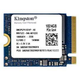 Kingston 1TB M.2 2230 PCIe Gen 4.0x4 NVMe SSD TLC NAND (R/W Speeds up to 4,540/4,230 MB/s) OM3PGP41024P-A0 Compatible with Steam Deck Surface Ally Mini PCs