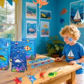 Roaring Good Time Underwater World Party Bags Birthday Party Favours Pen Notepad Party Bags Sea Animals Gift Children's Birthday Pinata Filling Boys