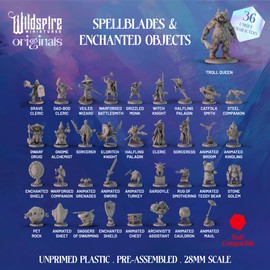 Wildspire Spellblades & Enchanted Objects for DND Miniatures 28mm-32mm Player-Characters, NPC Bulk D&D Minis Unpainted Dungeons & Dragons Figures Accessories for Fantasy Tabletop RPG DND Pathfinder
