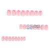 Pink French Tip Press on Nails Short False Nails Square