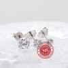 White Cubic Zirconia Studs Earrings Set, 3 Pairs Sterling Silver