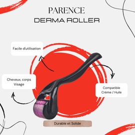 PARENCE - Derma Roller, 0.5 mm Derma Roller Face, Roller Micro Needle for Stimulating Hair Regrowth/Beard Growth - 540 Needles for Hair Firming