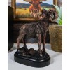 Wildlife Animal Taxidermy Bighorn Sheep Ram On Grassland Figurine With