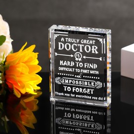 Movdyka Doctor Gifts for Men Women Crystal Keepsake Plaque Best Doctor Ever Gifts Unique Thank You Gift for Doctors on Christmas Retirement Doctors' Day