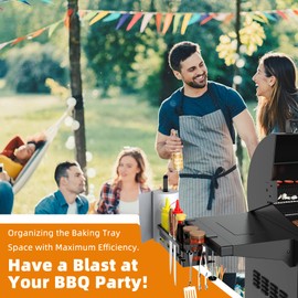 Griddle Caddy for Blackstone, 28"/36" Griddle Accessories w/Paper Towel Holder & Knife Rack, Grill Accessories Space Saving Grill Tool Holder for Blackstone BBQ Accessories Organizer