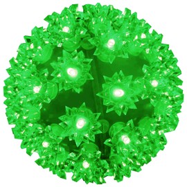 Christmas Lighted Ball 7" Outdoor Hanging Sphere Lights Orb 100 LED Green Starlight Sphere for Tree, Porch, Gazebo, Bedroom Decorations