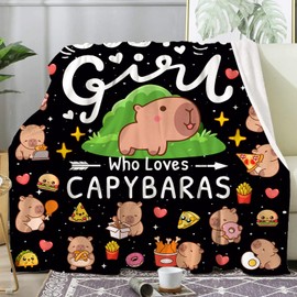 Capybara Blanket Gifts for Capybara Lovers Stuff Capybaras Blankets and Throws Plush Soft Flannel Merch Cute Funny Capybaras Gifts for Women Girls Boys Kids Teens Adults Room Decor 50"X40"