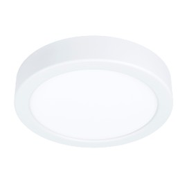 EGLO Idun LED Ceiling Light, Round Ceiling Light, Ceiling Lighting Made of Metal and Plastic in White, Surface-Mounted Light for Office and Kitchen, Neutral White, Diameter 17 cm