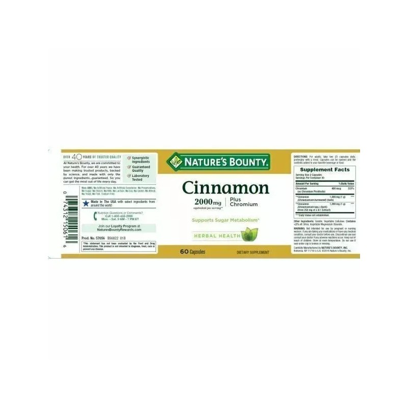 Nature’s Bounty 3 Pack Cinnamon 2000 mg + Chromium 180