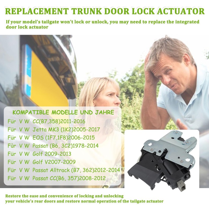 EPLZON Tailgate Lock Boot Door Lock A5 A6 A8 Golf