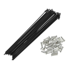 INFINAUTO 14G J Bend Bicycle Spokes 14G 170mm Length Bike Wheel Spokes with Nipple for MTB Wheel Spokes Black 45 Steel 36 Set