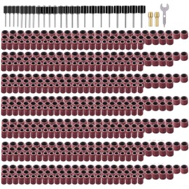 531Pcs Drum Sander Set, Sanding Drums Kit for Drum Sander 80 120 150 240 320 400 600 Grits with 24Pcs Drum Mandrels 2Pcs Self-Tightening Drill Chuck 1Pc Wrench for Power Drills Rotary Tools