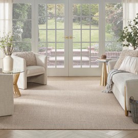 Nourison Courtyard Jute Ivory 8' x 10' Area Rug - Easy Clean, Non Shedding, Bed Room, Living Room, Dining Room, Kitchen (8' x 10')
