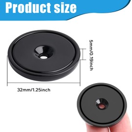 MIN CI 8Pack Extra Strong Neodymium Magnets - 80lbs Force, 32mm Round, Black, with Screws