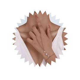 Inateannal Pearl Finger Ring Bracelet Gold Bead Slave Bracelet Pearl Finger Chain Bracelet Vintage Pearl Ring Bracelet Jewellery for Women and Girls