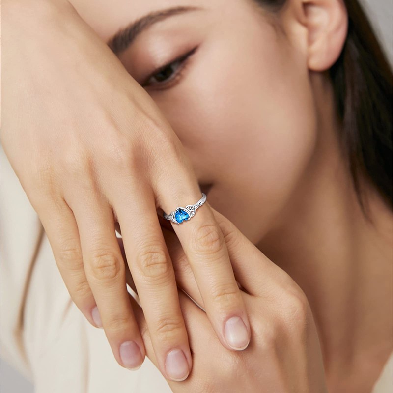 Suplight Women's Birthstone Heart Ring, One Size Fits Most, Garnet
