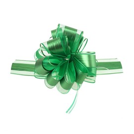 Homeford Snow Pull Bow Ribbon, 14 Loops, 2-Inch, 2-Count (Green)
