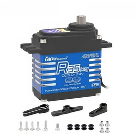 RCmall 35kg IP68 Waterproof RC Servo Motor Digital Servo 7.4V 180/270 Degree High Torg Steel Helical Gear with 25T Servo Arm for 1/8 1/10 Car (270 Degree)