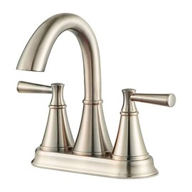 Pfister Cantara Bathroom Sink Faucet, 4-Inch Centerset, 2-Handle, 3-Hole, Brushed Nickel Finish, LF048CRKK