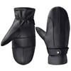 Harssidanzar Genuine Leather Mittens Mens, Warm Lined Winter Leather Mitt