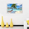 Rajahubri Beach Seascape Window Wall Sticker Palm Tree and Hammock