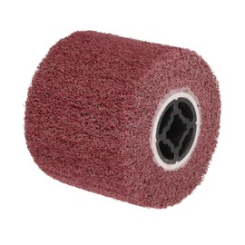 QUARKZMAN 120 mm x 100 mm 40 Grit Non-Woven Polishing Burnishing Wheel Nylon Wire Drawing Abrasive Flap Wheel for Stainless Steel Copper, Red