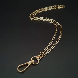 Luhaomisky 1Pc Gold Chain Necklace Lanyards for ID Badges Stylish Key Lanyard for Women Lanyards for Badge Holder Ornaments Convenient to Carry Easy to Use,Identification Badges and Supplies
