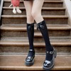2 Pairs of Women's Stockings with Bow, Lace Knee Stockings,