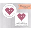 Return Address Initials and Heart Sticker/Label (#149-WH)