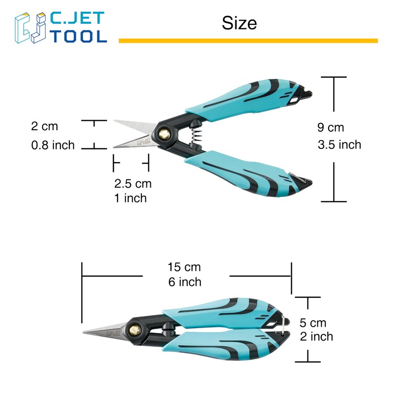 C.JET TOOL Precision Braided Fiber Optic Scissors, Wire Kevlar Cutter,