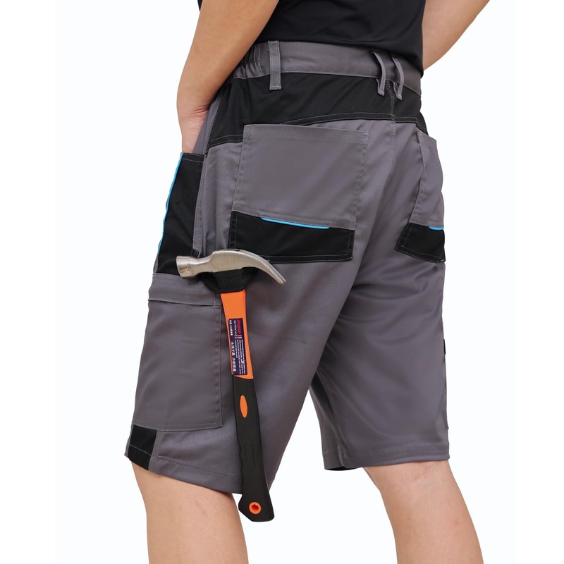 WORK IDEA Men's Stretch Work Shorts with Numerous Pockets and