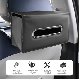 Car Seat Tissue Holder - Sun Visor Tissue Boxes,Car Paper Towel Bag Napkin Box Storage Bag Organizer for Backseat Auto Headrest