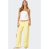 Roman Low Rise Slouchy Jeans - Color: YELLOW, Size: XS