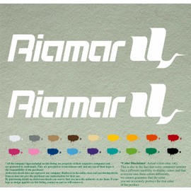 Pair of Riamar Boats Compatible Replacement Decals Vinyl Stickers Boat Outboard Motor Set of 2 (18", White 010)