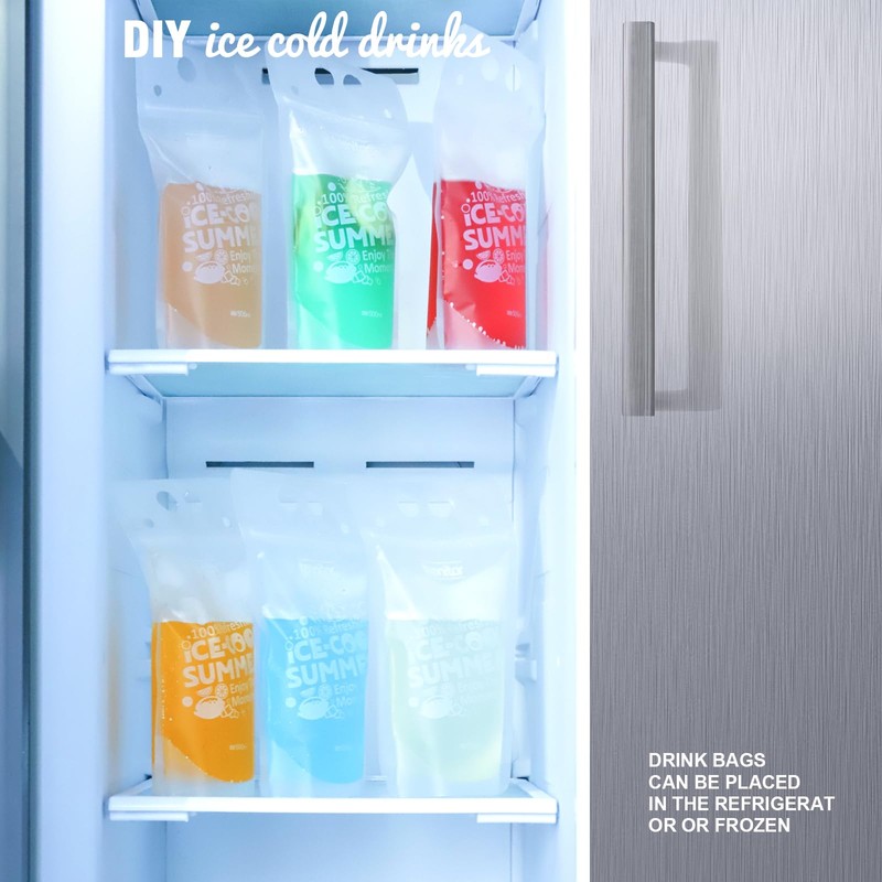 Teenitor 100Pcs Drink Pouches, Drink Pouches for Adults Alcohol, Drink