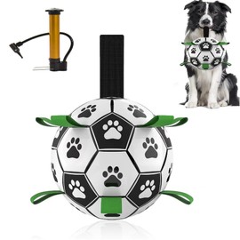 FRANCISCO Juguetes para Perros Balón de Fútbol,Pelota de Fútbol para Perros con Pestañas de Agarre, Pelota de Práctica Perro Duradera para Perros, Juguete Interactivo para Tirar de Perros. (Palmas)