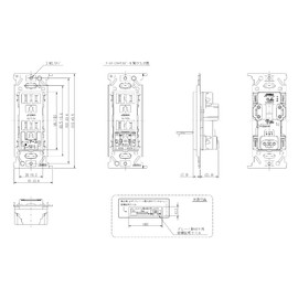 Jimbo Electric New Mild Bee Series Ground Double Outlet with Embedded Earth Terminal 2PE 15A 125V Soft Black JEC-BN-55GE SB ※Made-to-order Product