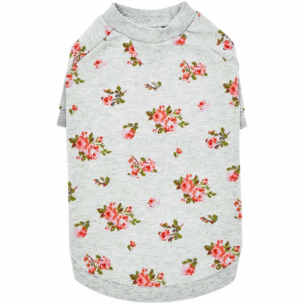 Blueberry Pet 2023 New Spring Scent Inspired Rose Flower Crew-Neck
