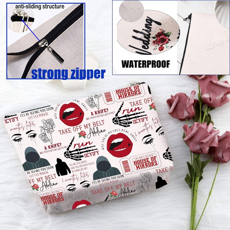 PXTIDY Dark Romance Makeup Bag Haunting Adeline Cat Mouse Duet