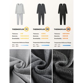 LAPASA Women's Thermal Underwear Set Fleece Lined Long Johns Top Shirt & Bottom Soft Base Layer Thermoflux 300 Extra Warm Heavyweight Cold Weather L44 XX-Large Dark Heather Gray