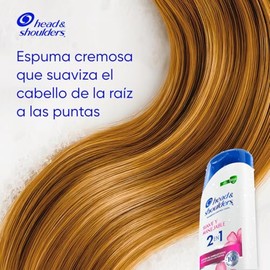 HEAD  SHOULDERS, Shampoo de uso diario, Suave y Manejable 2 en 1, 90 ml                                                                               