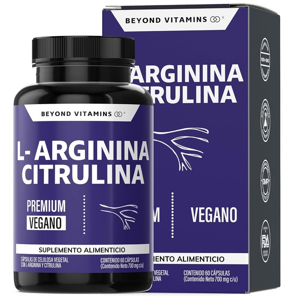L-Arginina 1000mg Citrulina Beta Alanina Cafena (de Guaran) Aminocido Esencial