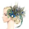 Frcolor 1920 Peacock Feather Hair Clip Gatsby Flapper Peacock Feather